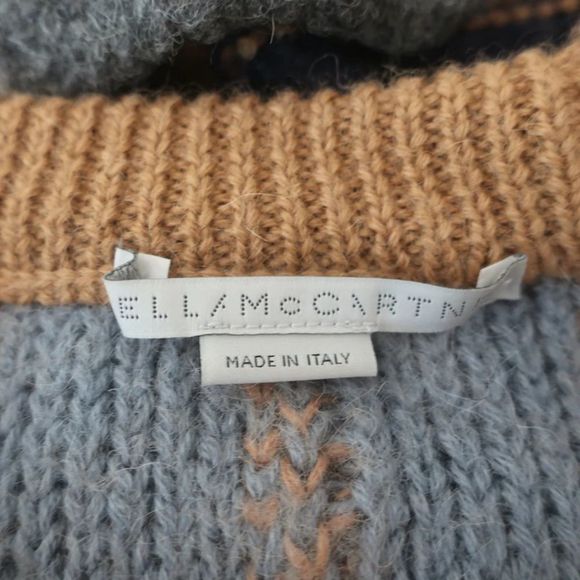 Stella McCartney Patchwork Boucle Sweater Brown/Multi Wool-Blend Size 40 - Picture 5 of 9